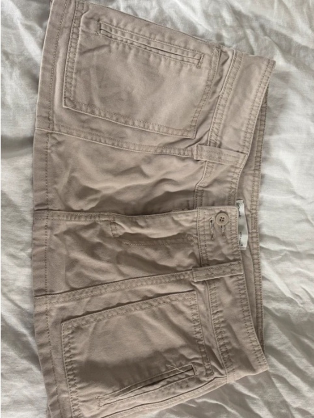 SUPRE beige utility mini skirt